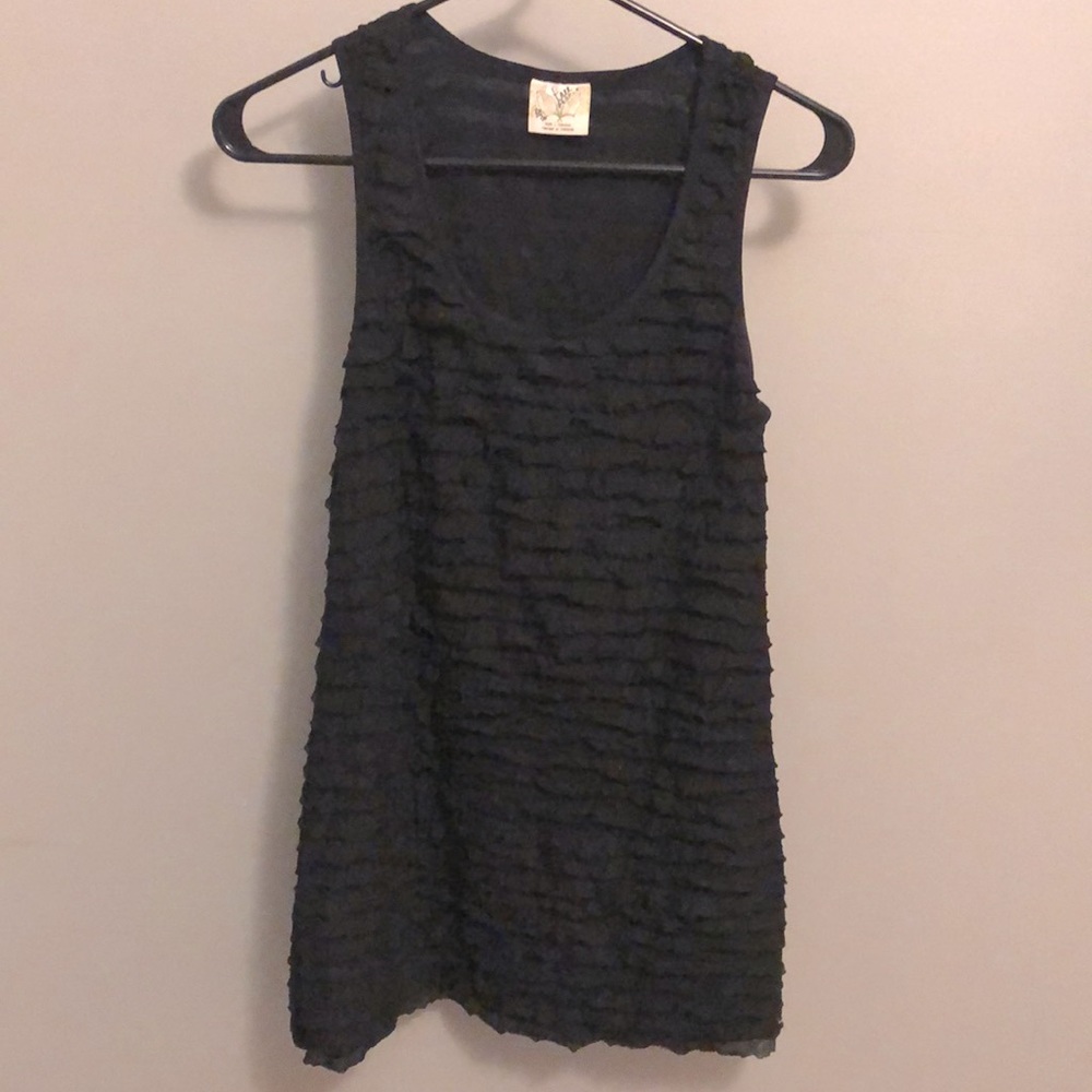 Free people ruffle black dress